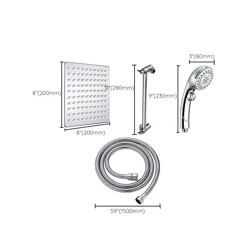 Stainless Steel 8 Inch Shower Set 5 Sprays Hand-Held Shower Head Shower Arm