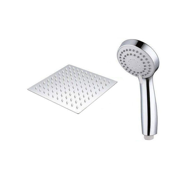 High Pressure 8 Inch Shower Set 3 Function Hand Shower Stainless Steel Square Top Spray