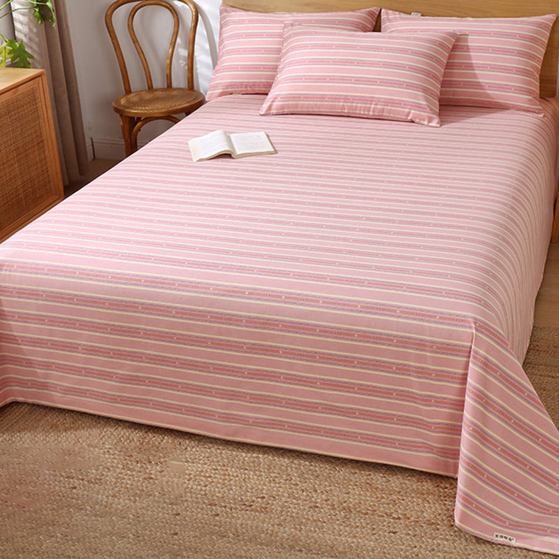 Fitted Sheet Cotton Checkered Printed Breathable Wrinkle Resistant Bed Sheet Set