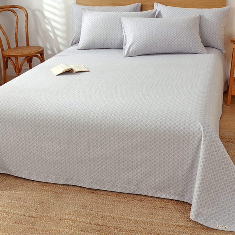 Fitted Sheet Cotton Checkered Printed Breathable Wrinkle Resistant Bed Sheet Set