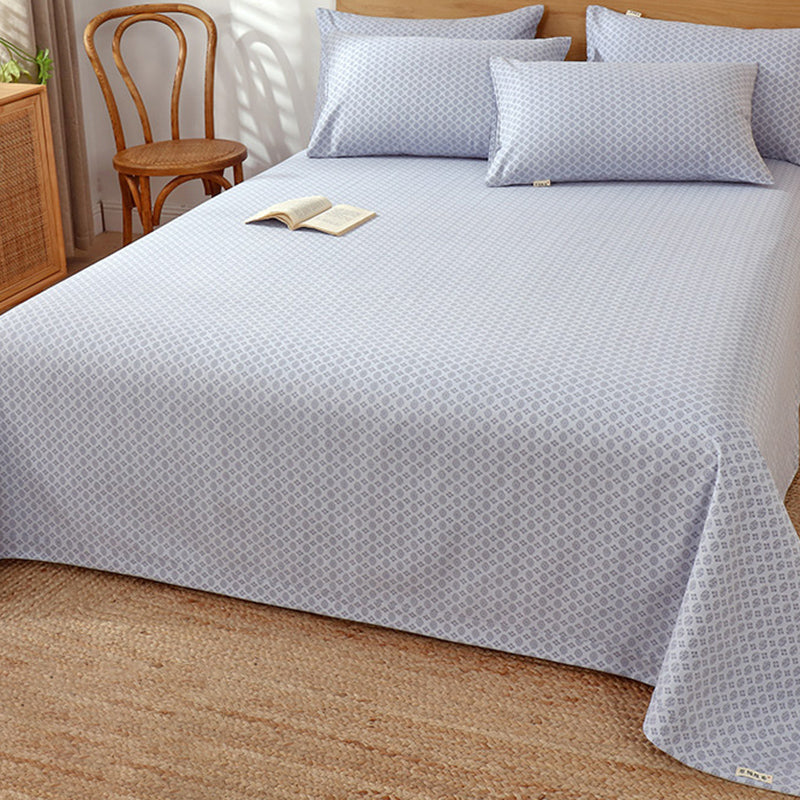 Fitted Sheet Cotton Checkered Printed Breathable Wrinkle Resistant Bed Sheet Set