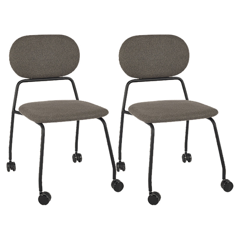 Armless Desk Chair Modern No Distressing Ergonomic Office Chair with Wheels