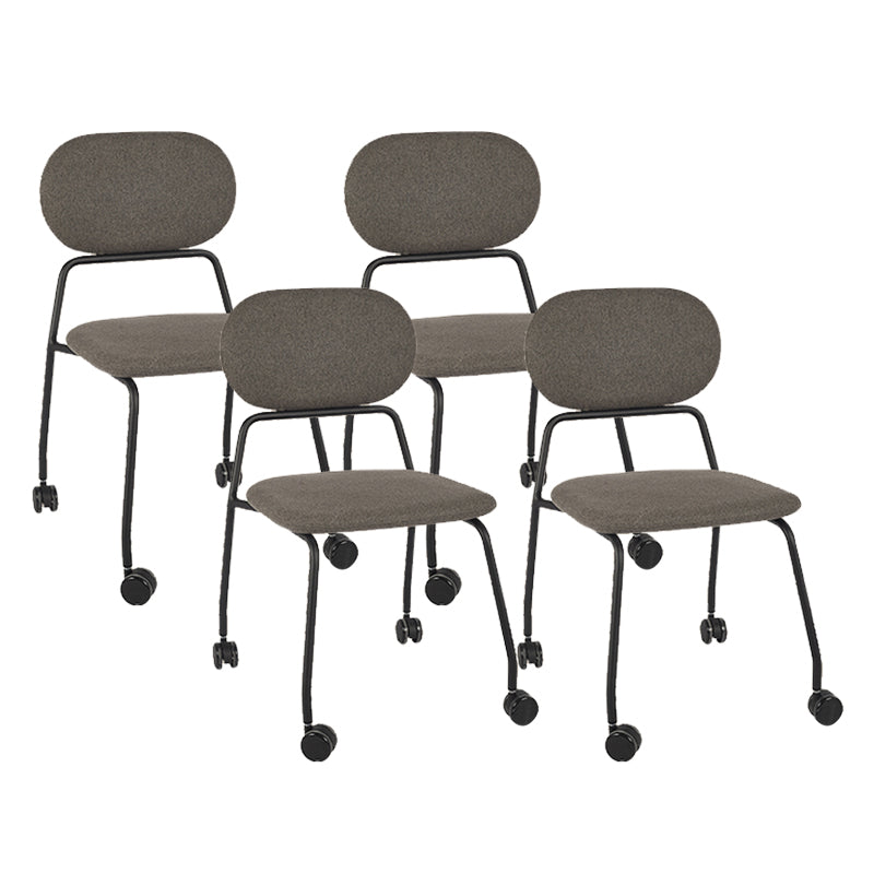 Armless Desk Chair Modern No Distressing Ergonomic Office Chair with Wheels