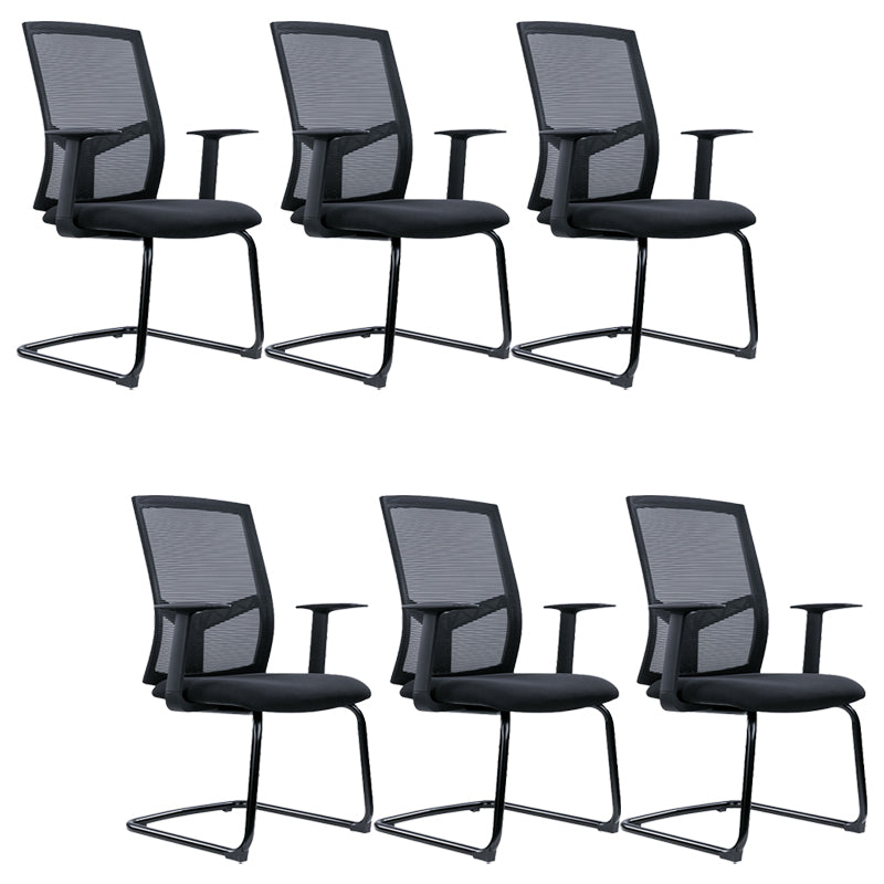 Contemporary Conference Chair Metal Adjustable Seat Height Office Chair with Arm