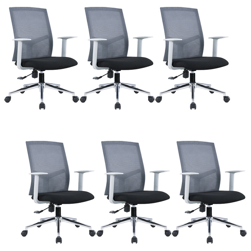 Contemporary Conference Chair Metal Adjustable Seat Height Office Chair with Arm