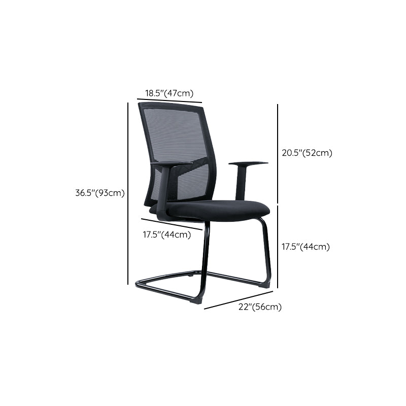 Contemporary Conference Chair Metal Adjustable Seat Height Office Chair with Arm