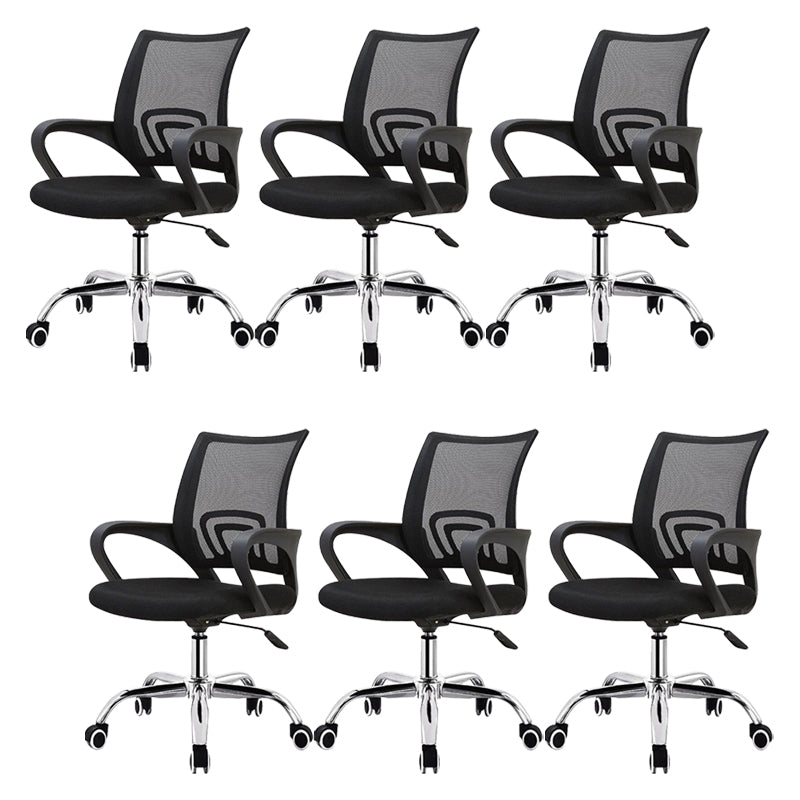 Contemporary Desk Chair Metal Adjustable Seat Height Office Chair with Arm