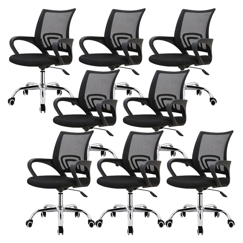 Contemporary Desk Chair Metal Adjustable Seat Height Office Chair with Arm