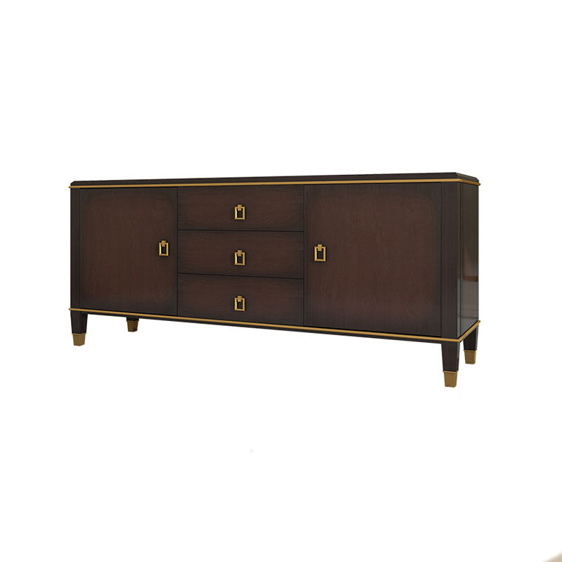 Modern TV Stand Console Solid Wood TV Media Console with Drawers