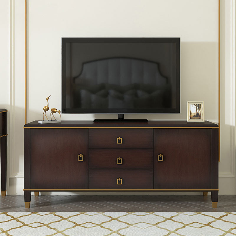 Modern TV Stand Console Solid Wood TV Media Console with Drawers