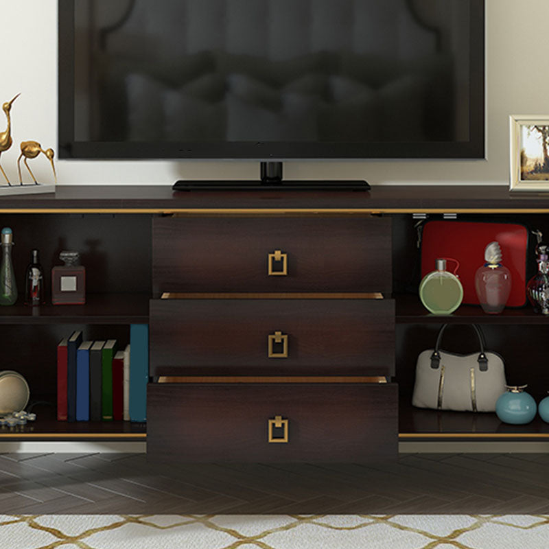 Modern TV Stand Console Solid Wood TV Media Console with Drawers