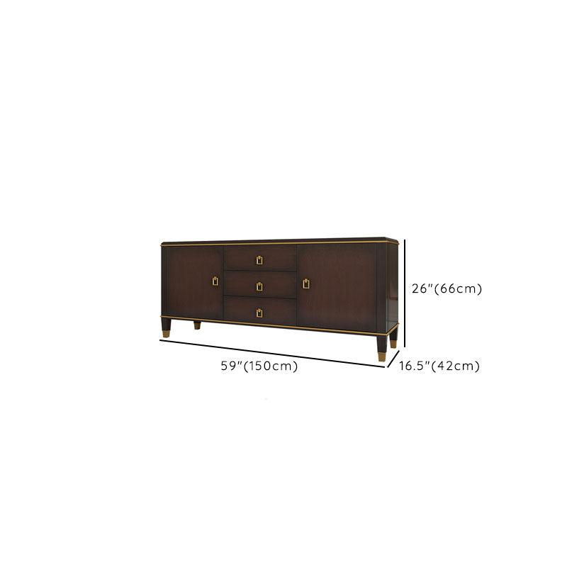 Modern TV Stand Console Solid Wood TV Media Console with Drawers