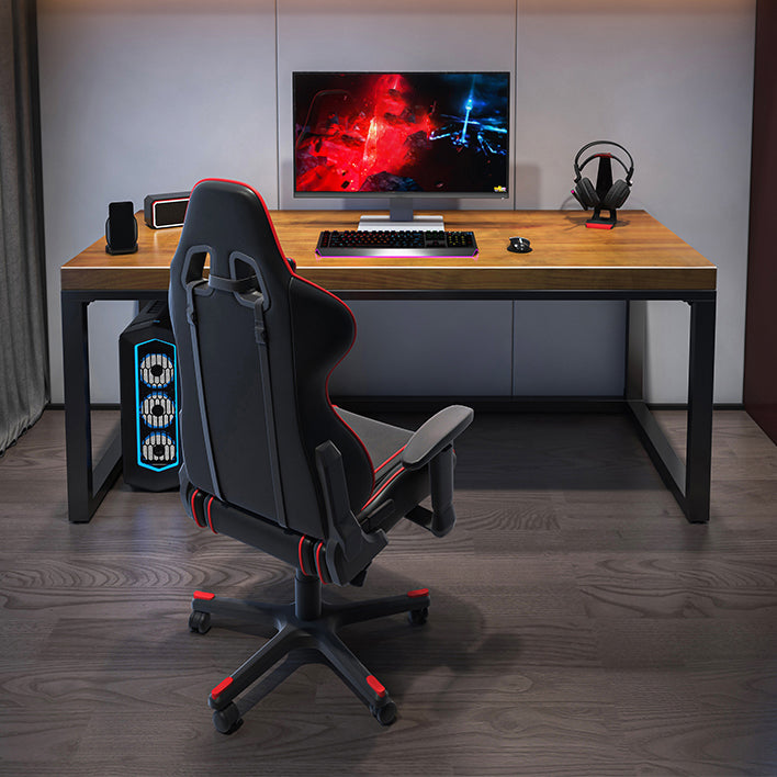 Modern 29.53" Tall Computer Desk Solid Wood Rectangular Gaming Desk