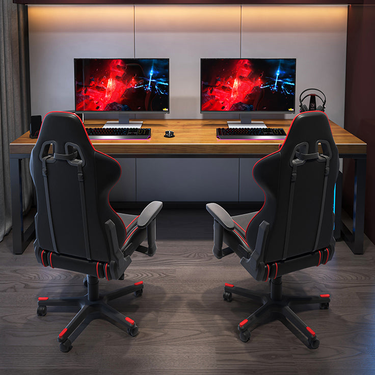 Modern 29.53" Tall Computer Desk Solid Wood Rectangular Gaming Desk