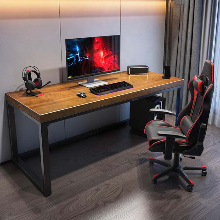 Solid Wood Rectangular Gaming Desk 29.53" Tall Computer Desk with Sled Base