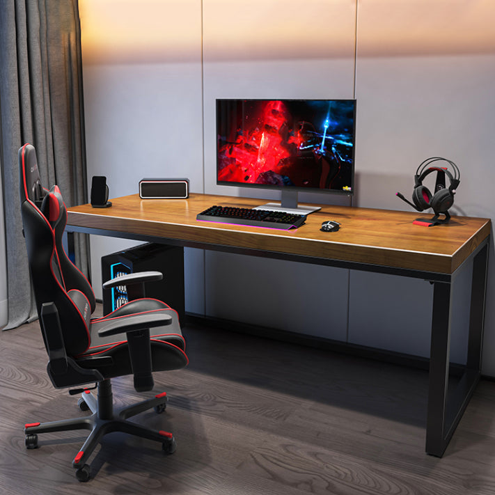 Solid Wood Rectangular Gaming Desk 29.53" Tall Computer Desk with Sled Base