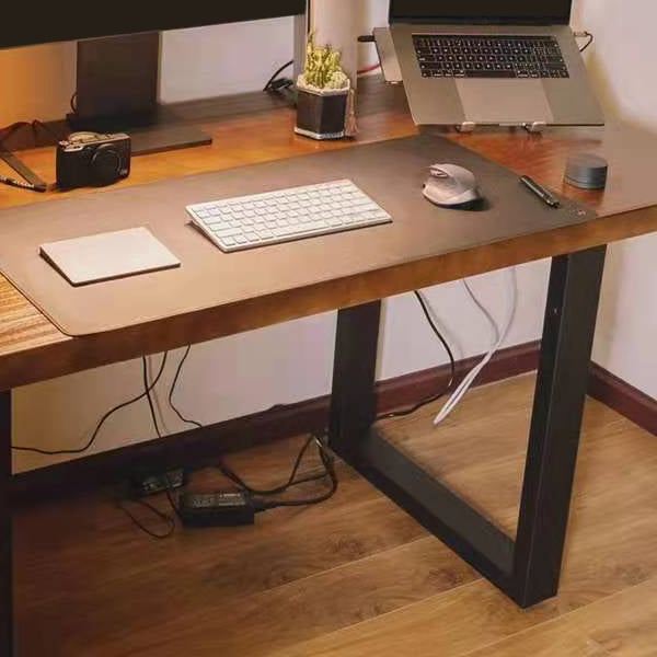 Solid Wood Rectangular Gaming Desk 29.53" Tall Computer Desk with Sled Base