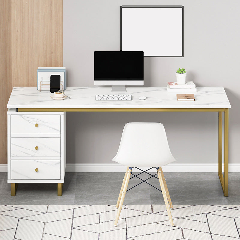 Glam Rectangular Writing Desk Wooden Office Desk for Office Home