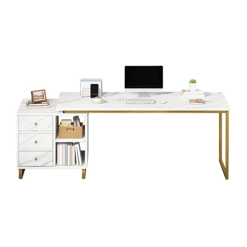 Glam Rectangular Writing Desk Wooden Office Desk for Office Home