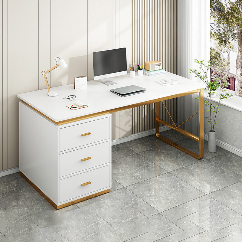 Glam Rectangular Writing Desk Wooden Office Desk for Office Home