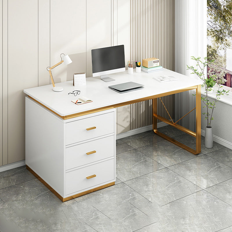 Glam Rectangular Writing Desk Wooden Office Desk for Office Home