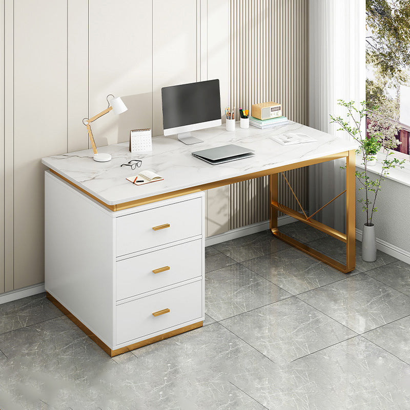 Glam Rectangular Writing Desk Wooden Office Desk for Office Home