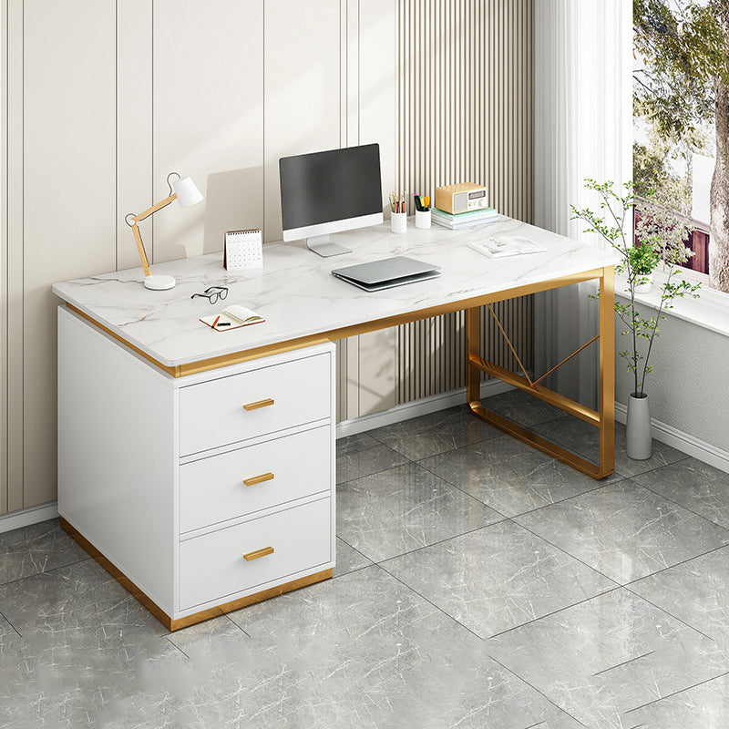 Glam Rectangular Writing Desk Wooden Office Desk for Office Home