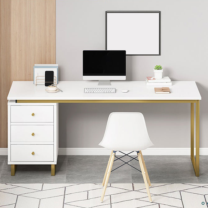 Glam Rectangular Writing Desk Wooden Office Desk for Office Home