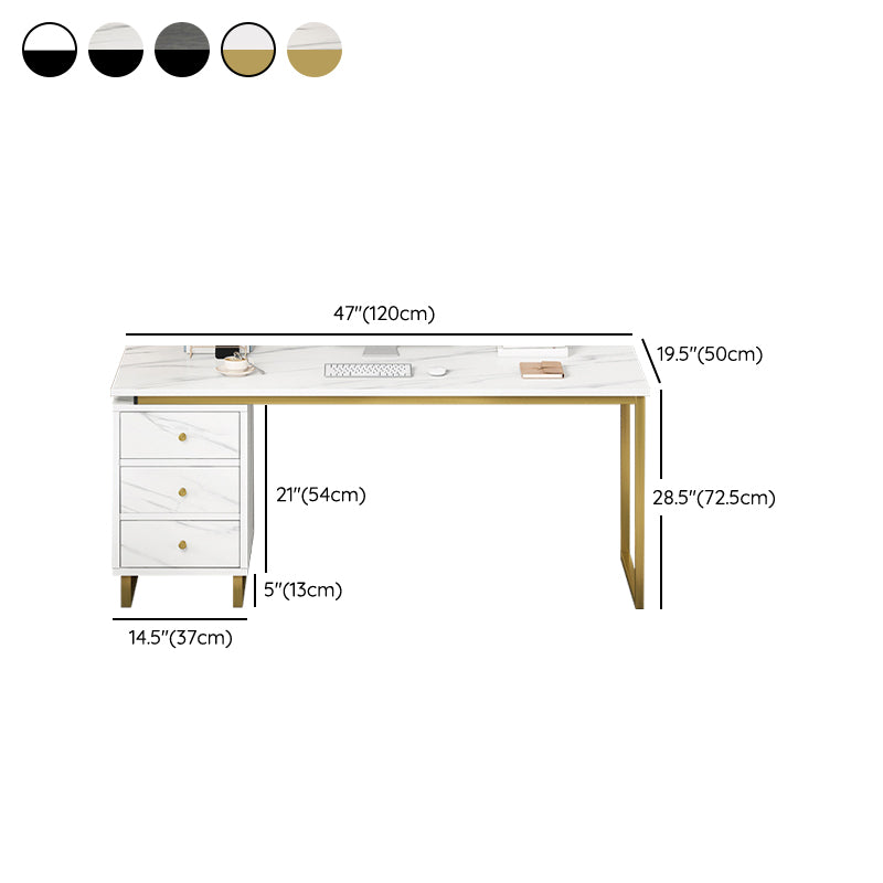 Glam Rectangular Writing Desk Wooden Office Desk for Office Home