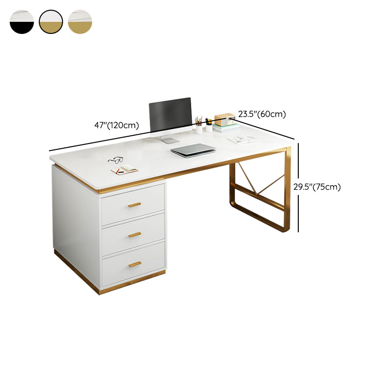 Glam Rectangular Writing Desk Wooden Office Desk for Office Home