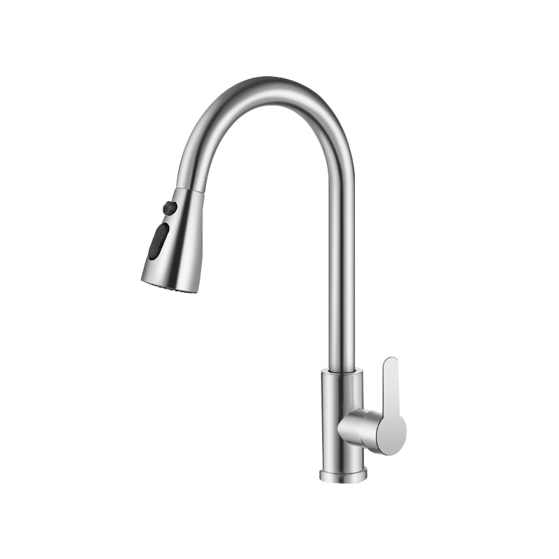 Contemporary 1-Handle Bar Faucet Pull down Sprayer Standard Kitchen Faucet