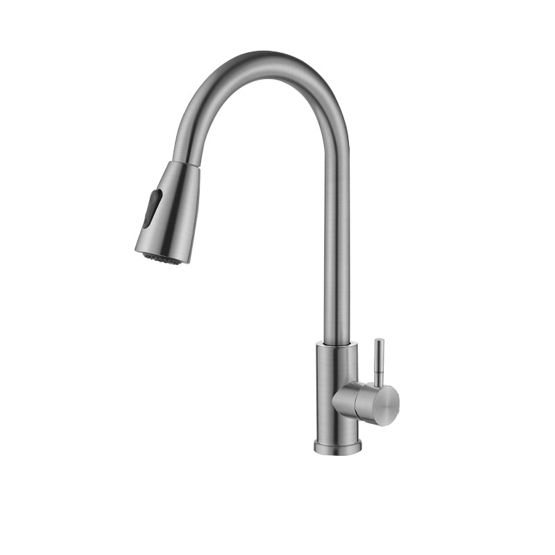 Contemporary 1-Handle Bar Faucet Pull down Sprayer Standard Kitchen Faucet