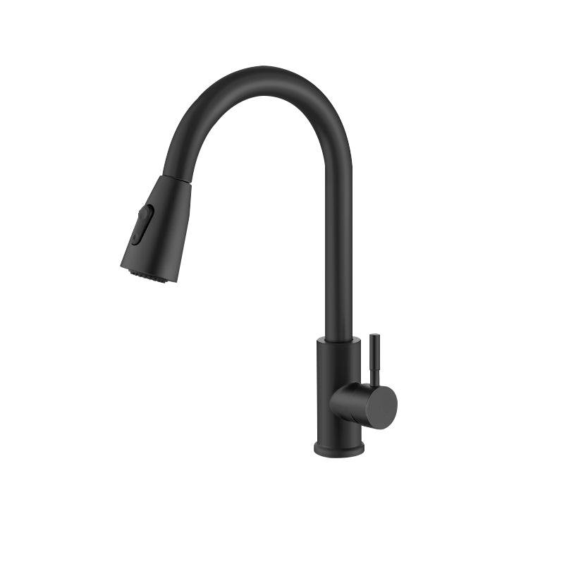 Contemporary 1-Handle Bar Faucet Pull down Sprayer Standard Kitchen Faucet