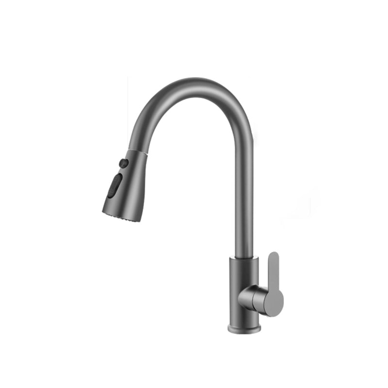 Contemporary 1-Handle Bar Faucet Pull down Sprayer Standard Kitchen Faucet