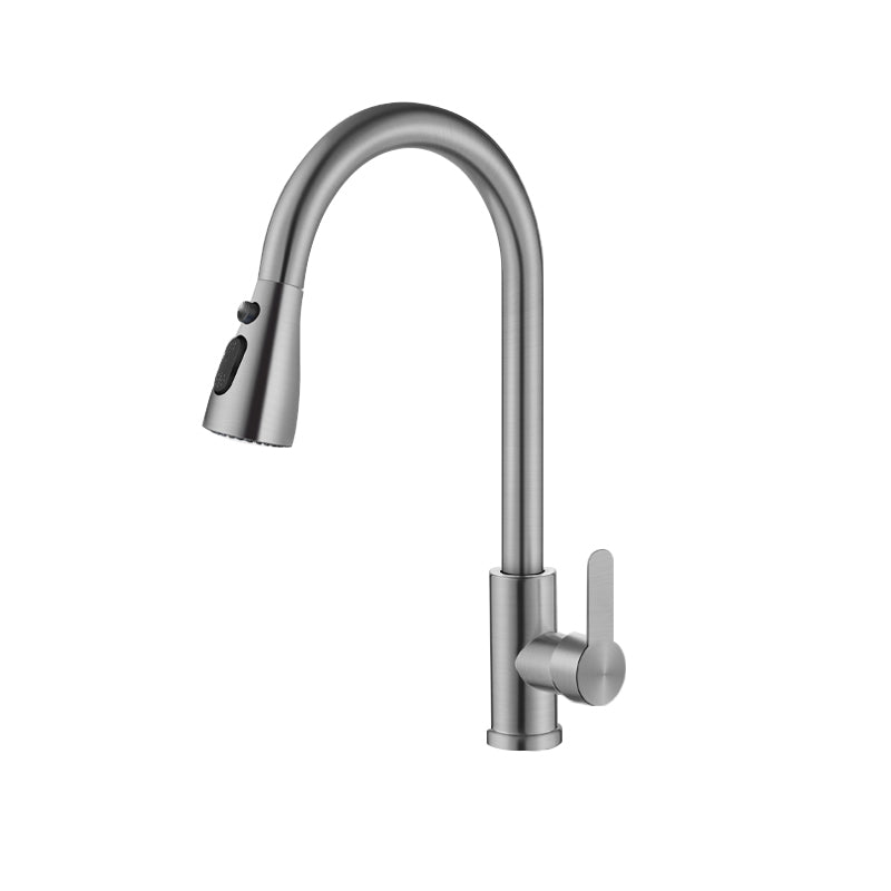 Contemporary 1-Handle Bar Faucet Pull down Sprayer Standard Kitchen Faucet