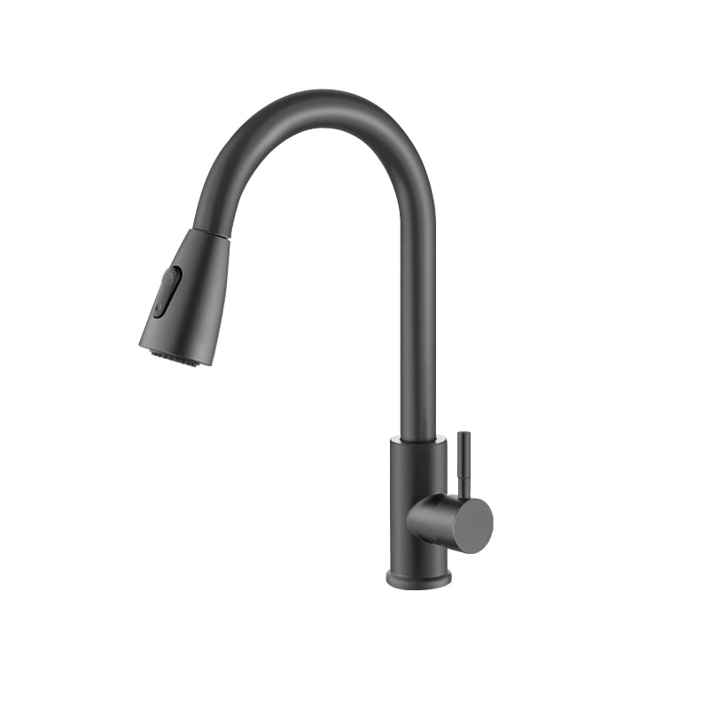 Contemporary 1-Handle Bar Faucet Pull down Sprayer Standard Kitchen Faucet