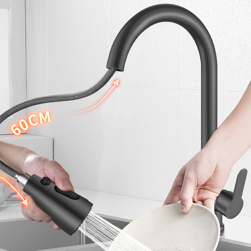 Contemporary 1-Handle Bar Faucet Pull down Sprayer Standard Kitchen Faucet