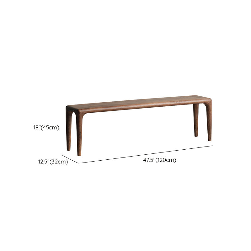 Contemporary Solid Wood Bench Home Seating Bench in Brown with Legs