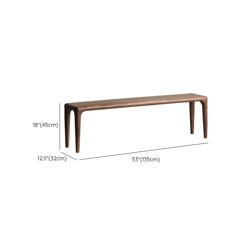 Contemporary Solid Wood Bench Home Seating Bench in Brown with Legs