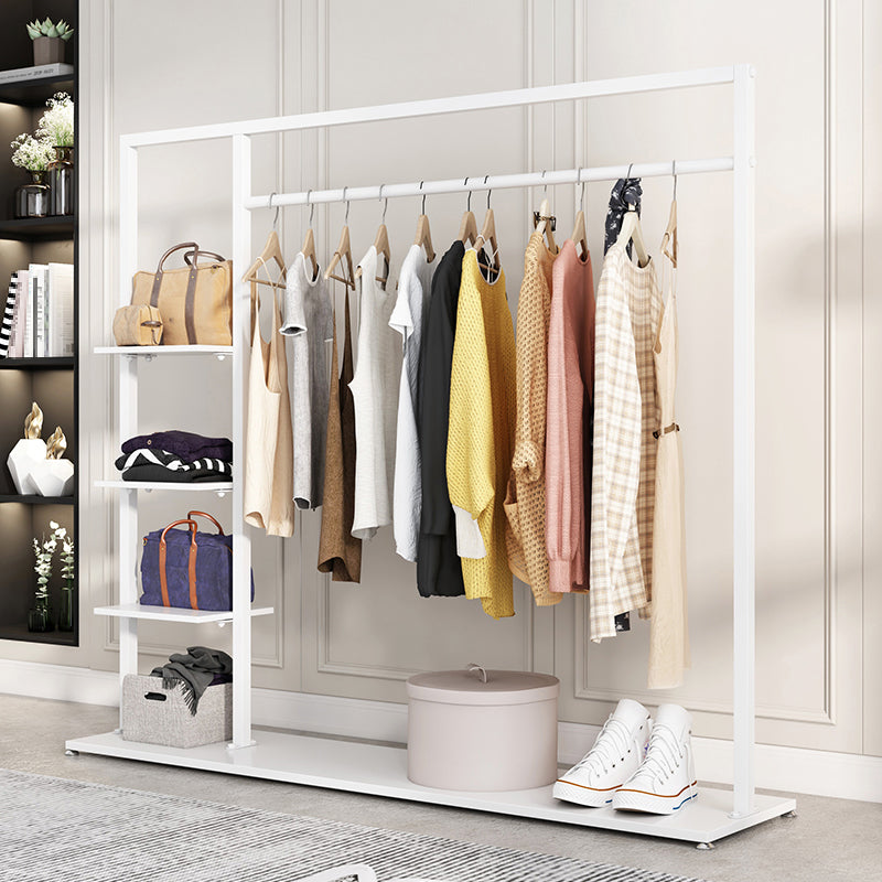 Modern Style Coat Rack Multilayer Shelves Metallic Free Standing Coat Rack