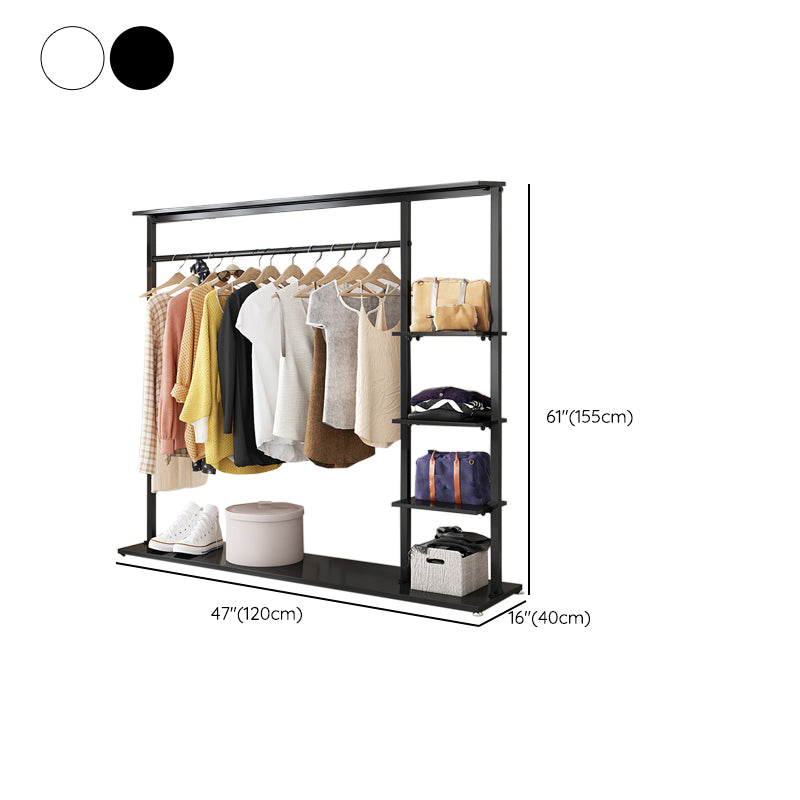 Modern Style Coat Rack Multilayer Shelves Metallic Free Standing Coat Rack