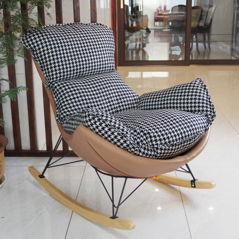 Modern Glider Chair Upholstered Removable Cushions Rocking Chair with Dark Legs