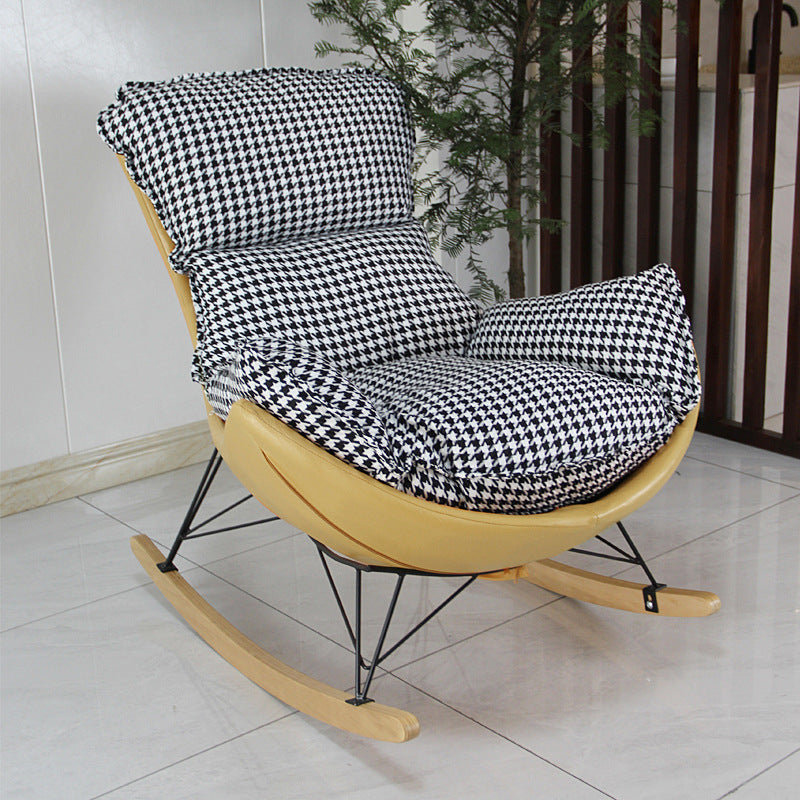 Modern Glider Chair Upholstered Removable Cushions Rocking Chair with Dark Legs