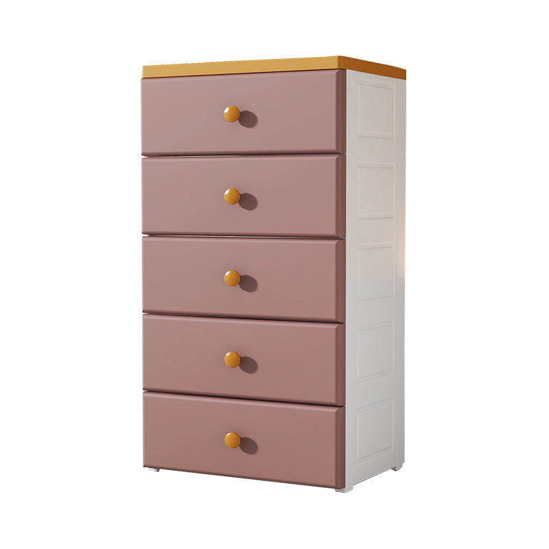 17.55-inch W Modern Nursery Dresser Plastic Kids Nightstand with 5 Drawers