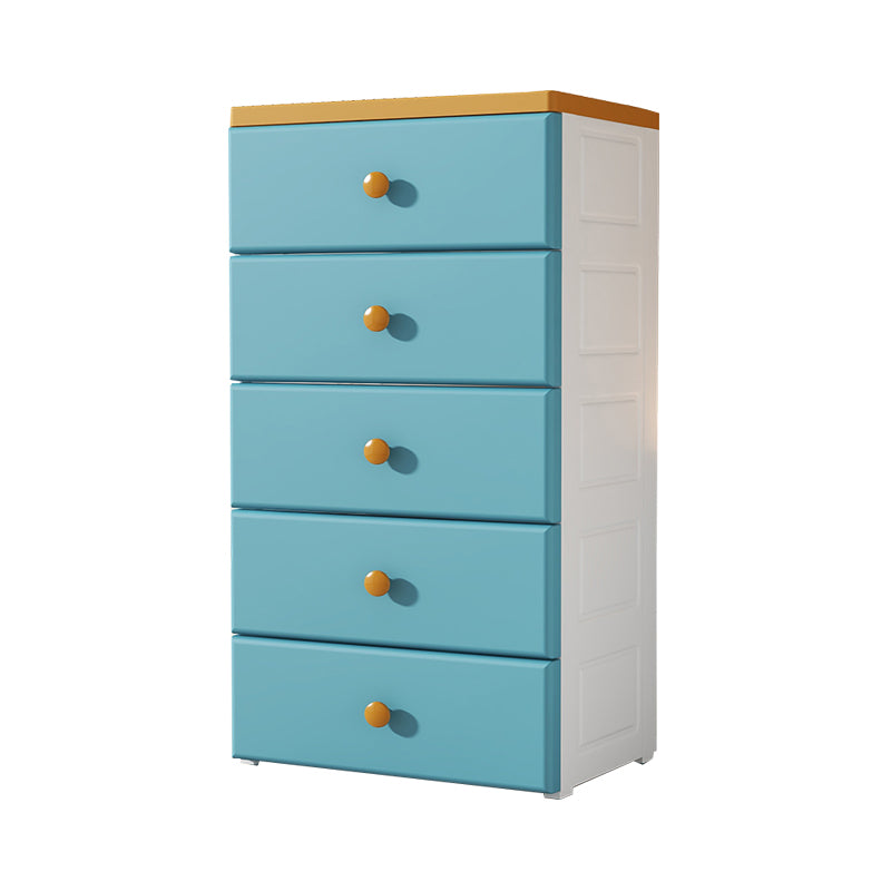 17.55-inch W Modern Nursery Dresser Plastic Kids Nightstand with 5 Drawers