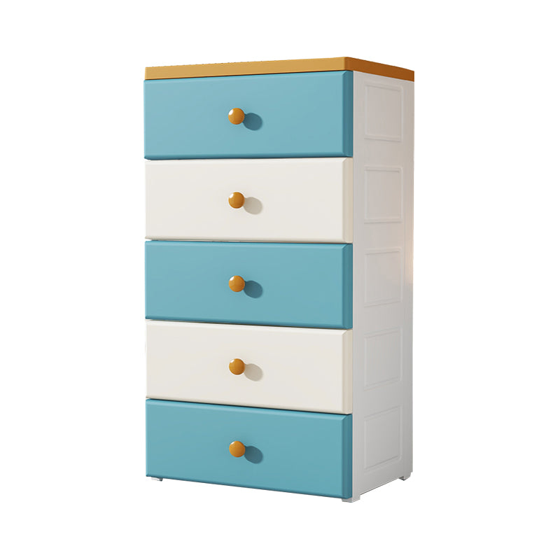 17.55-inch W Modern Nursery Dresser Plastic Kids Nightstand with 5 Drawers