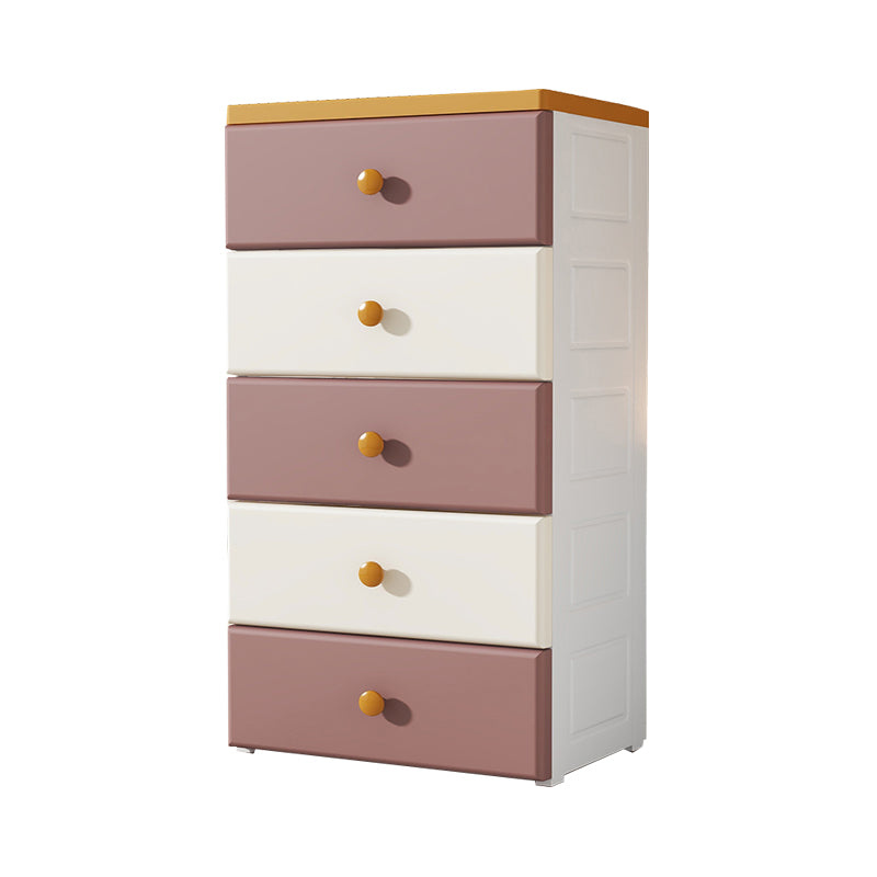 17.55-inch W Modern Nursery Dresser Plastic Kids Nightstand with 5 Drawers