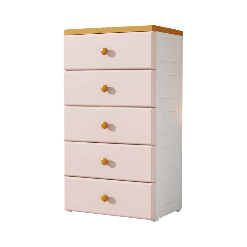 17.55-inch W Modern Chest Nursery Dresser Plastic Kids Nightstand with 5 Drawers