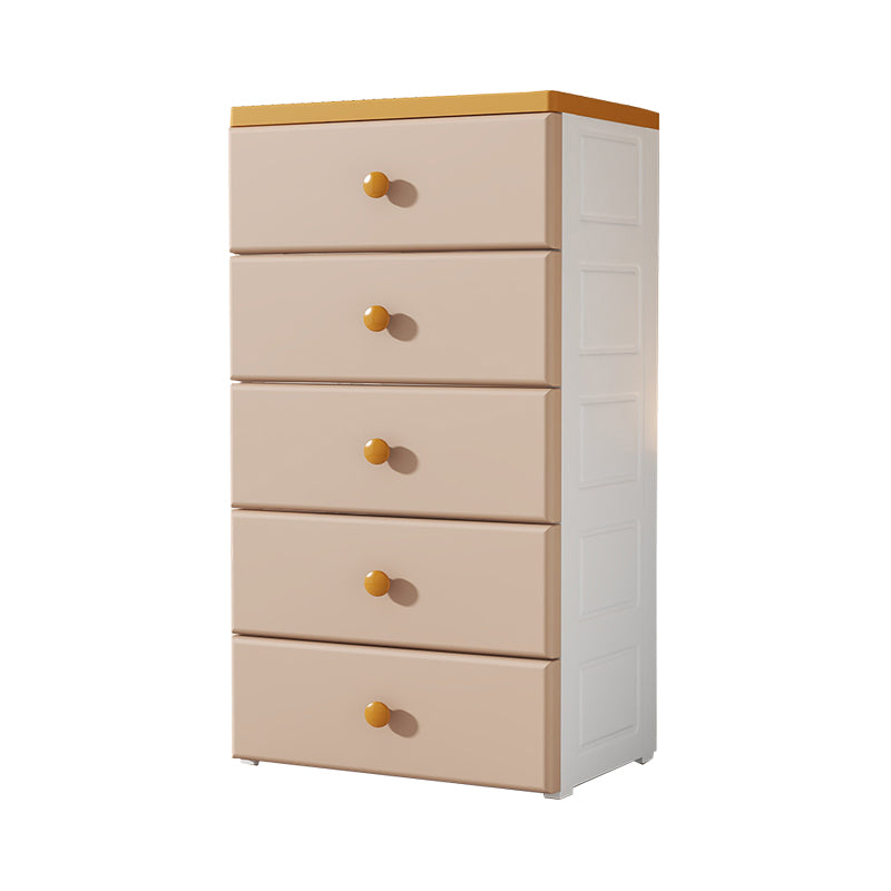 17.55-inch W Modern Chest Nursery Dresser Plastic Kids Nightstand with 5 Drawers