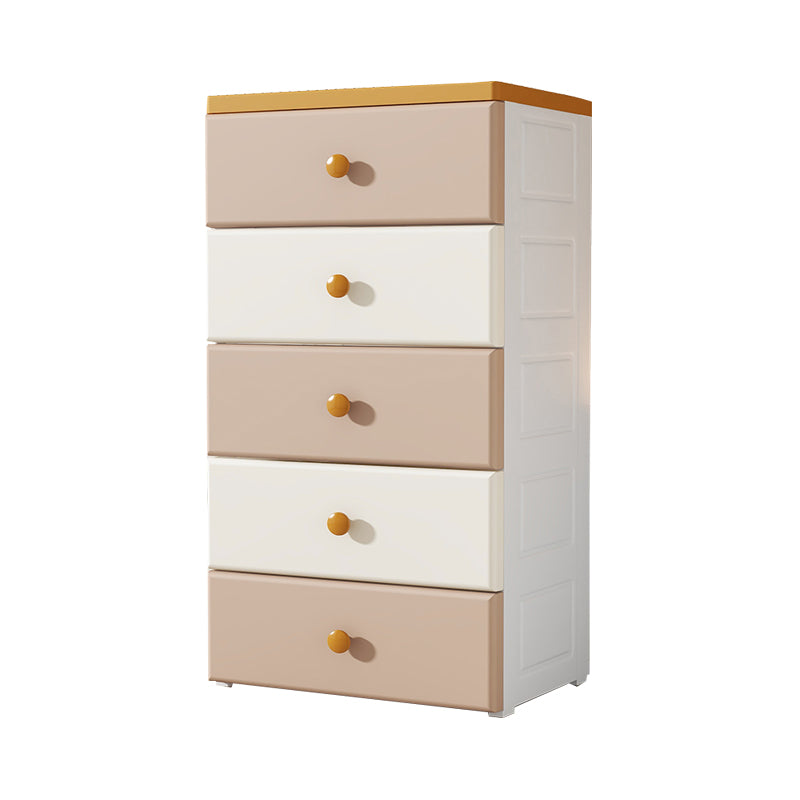 17.55-inch W Modern Chest Nursery Dresser Plastic Kids Nightstand with 5 Drawers